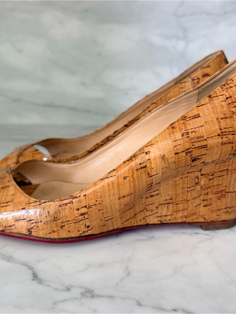 Christian Louboutin Cork Wedge 39 Riveto Cork Lucido - Picture 4 of 5